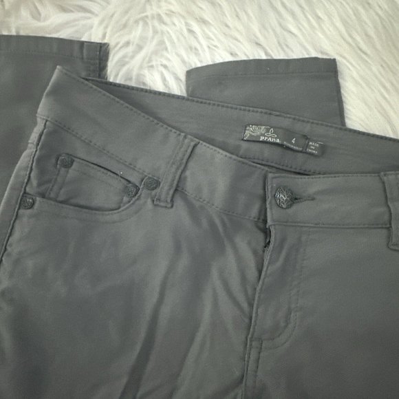 Prana womens gray double knee skinny jeans gray 4 stretch EUC - Picture 2 of 14